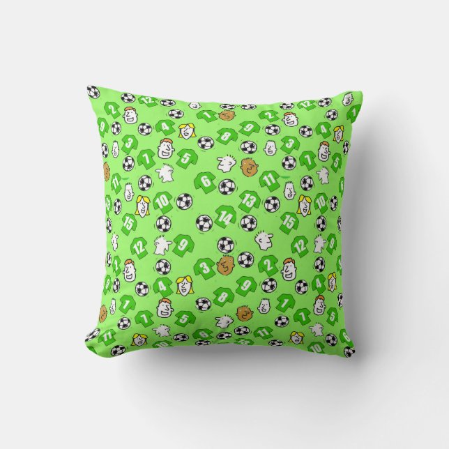 Coussin Football avec chemises en vert (Recto)