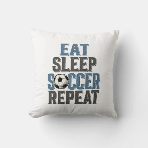Coussin Football Manger Dormir Répéter Chemise Vintage Typ