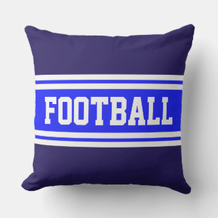 Coussin FOOTBALL Royal Blue Navy White Racing Stripes