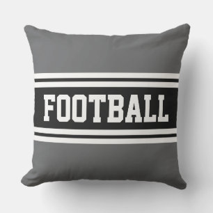 Coussin FOOTBALL Sporty Grey Black White Racing Stripes