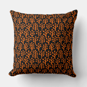 Coussin Forêt 230823 - Orange sur Noir