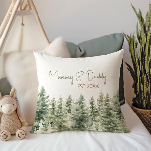 Coussin Forêt Bois Animaux Maman & Papa Est