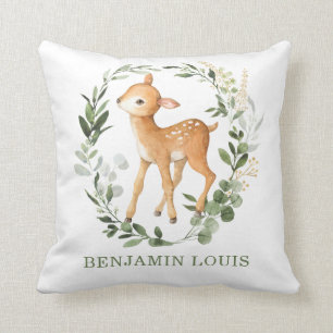 Coussin Forêt de cerfs de forêt Monogramme Nursery