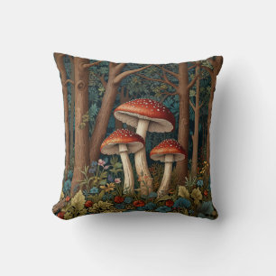 Coussin Forêt de champignons rétro