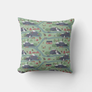 Coussin Forêt dessinée à la main Nature Sports Faune
