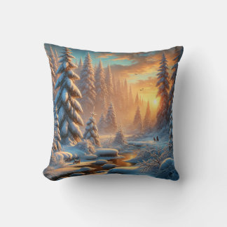 Coussin Forêt d'hiver