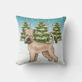 Coussin Forêt d'hiver de neige de Terrier roux à revêtemen