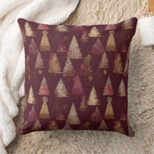 Coussin Forêt enneigée magique de Bourgogne étoile d'or