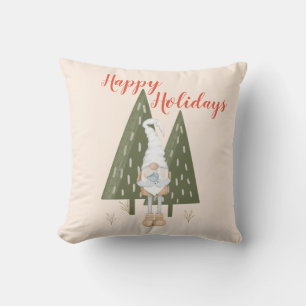 Coussin Forêt Gnome Joyeuses Fêtes Noël Jeu d'oreiller