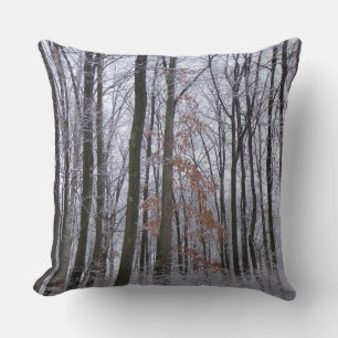 Coussin Forêt huppée neige paysage d'hiver Photographie