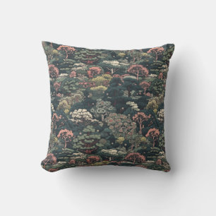 Coussin Forêt japonaise colorée