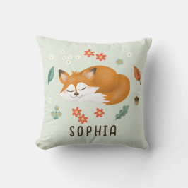Coussin Forêt mignonne et capricieuse Fox automne