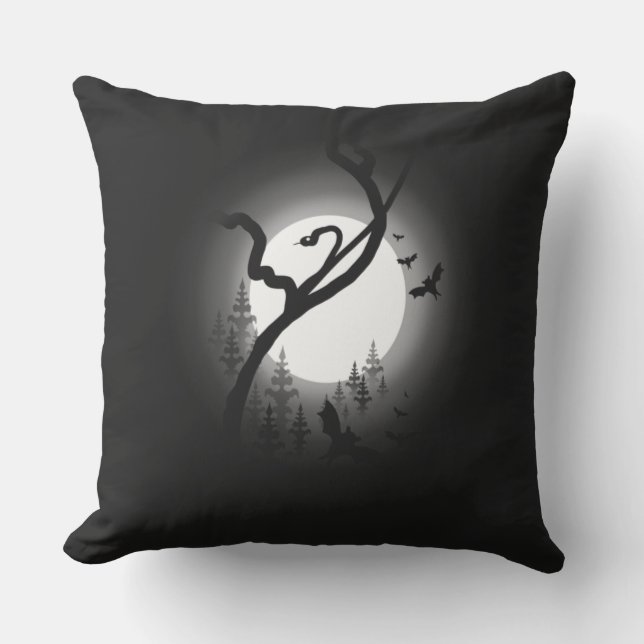 Coussin Forêt nocturne enchantée (Recto)