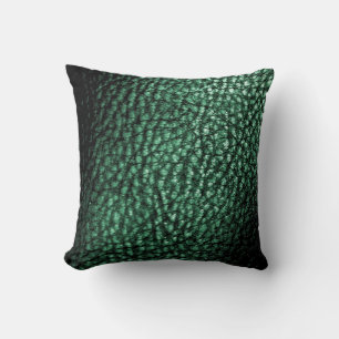 Coussin Forêt profonde Vert Métalique Cuir Design-Solide