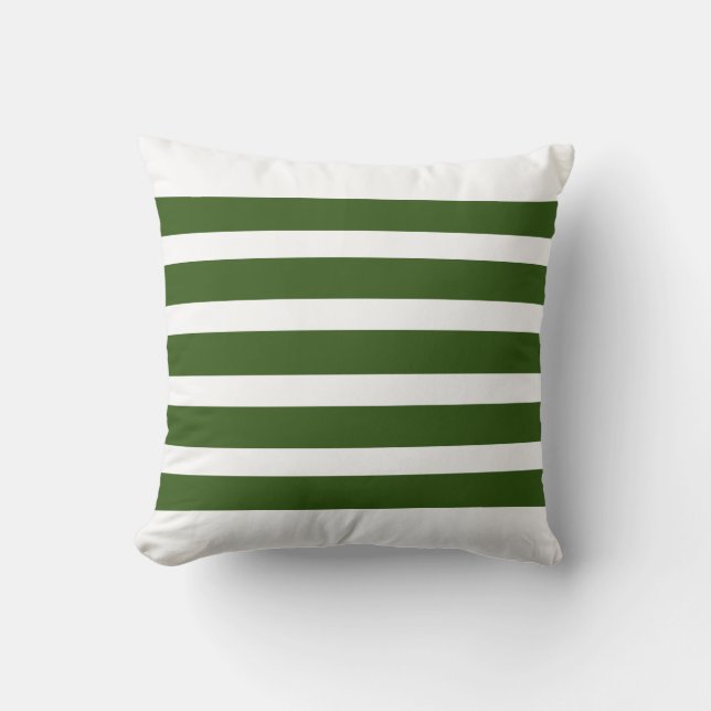 Coussin Forêt Vert rayures (Recto)