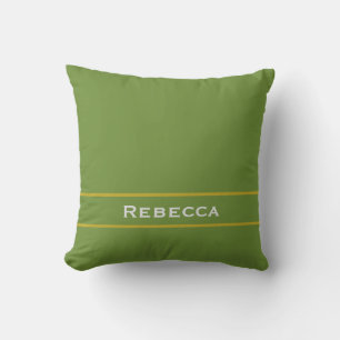 Coussin Forêt Vert Vintage Couleur uni clair Monogramme