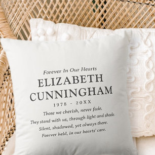 Coussin Forever In Our Hearts Memorial Modern Simple Citat