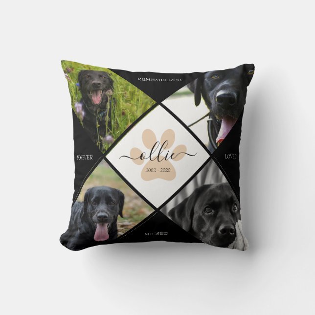 Coussin Forever Loved Souvenez-vous de MIssed Photo Collag (Recto)