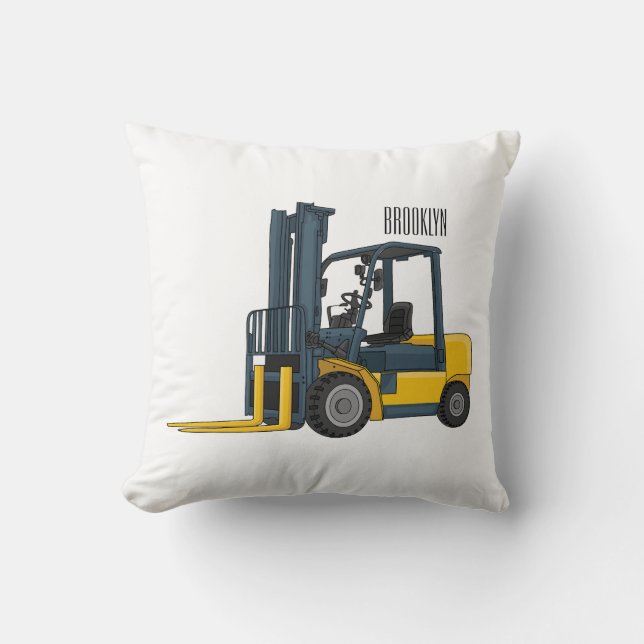 Coussin Forklift cartoon illustration (Recto)