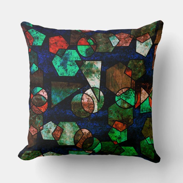 Coussin Formas geométricas irrégulier e textura deformada (Recto)