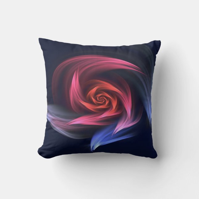 Coussin Forme De Vortex Abstrait Rouge Et Bleu (Recto)