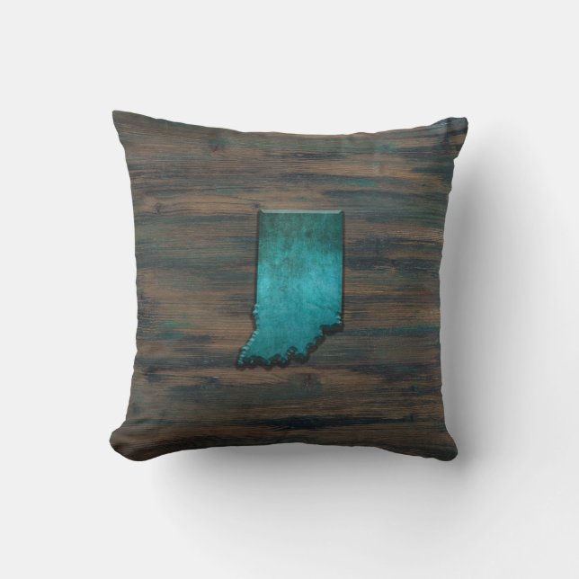 Coussin Forme d'état Indiana Turquoise (Recto)