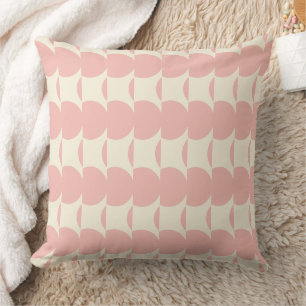Coussin Forme géométrique mod dans un motif rose et crème