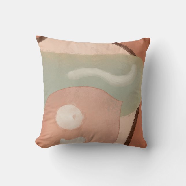 Coussin Formes arrondies organiques rouillées Abstraites R (Recto)