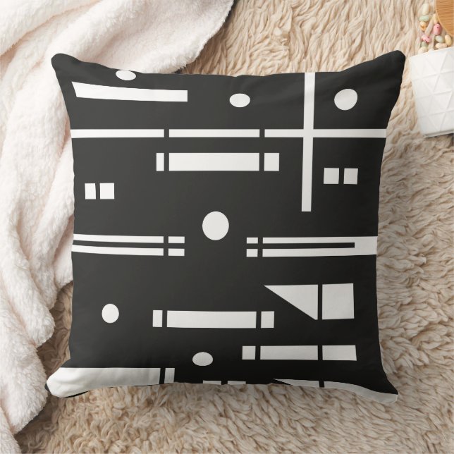 Coussin Formes blanches sur fond noir (Couverture)