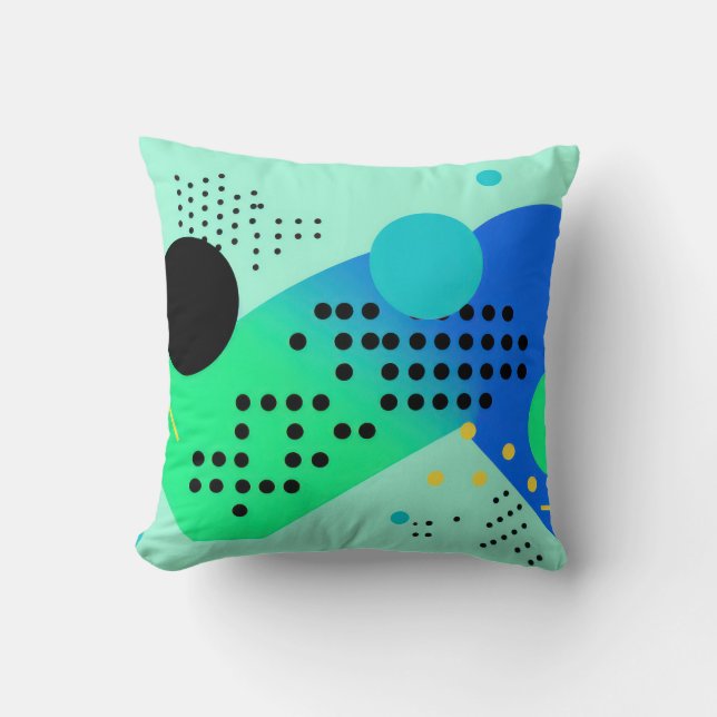 Coussin Formes bleues et vertes avec points (Recto)