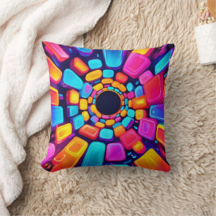 Coussin Formes de néon Art tunnel Abstrait