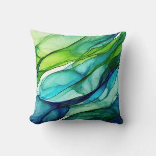 Coussin Formes en vert et bleu