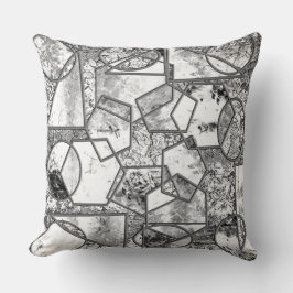 Coussin Formes géométriques aux étranges textures grises