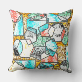 Coussin Formes géométriques avec étranges textures blanche