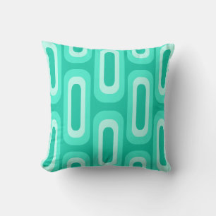 Coussin Formes géométriques du milieu du siècle Turquoise