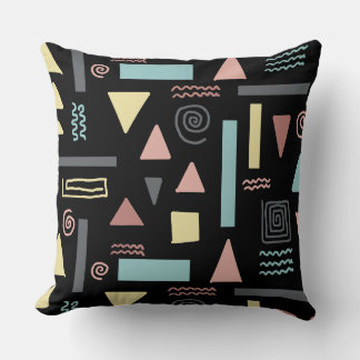 Coussin Formes géométriques noir motif