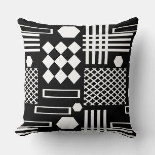 Coussin Formes géométriques noires et blanches scandinaves