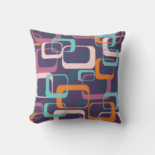 Coussin Formes géométriques rétro du milieu du siècle 