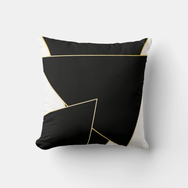 Coussin Formes géométriques Scandi Black Gold Thlow Pillow (Recto)