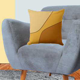 Coussin Formes irrégulières jaunes et brun doré quart  