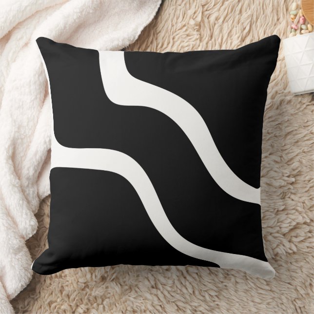 Coussin Formes lissées en noir et blanc Motif (Couverture)