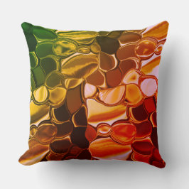 Coussin Formes rondes qui migrent du rouge au vert