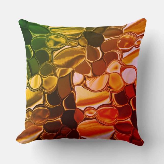 Coussin Formes rondes qui migrent du rouge au vert (Recto)