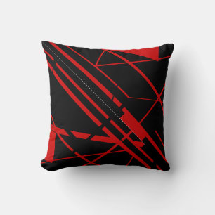 Coussin Formes rouges, lignes sur conception Abstraite noi
