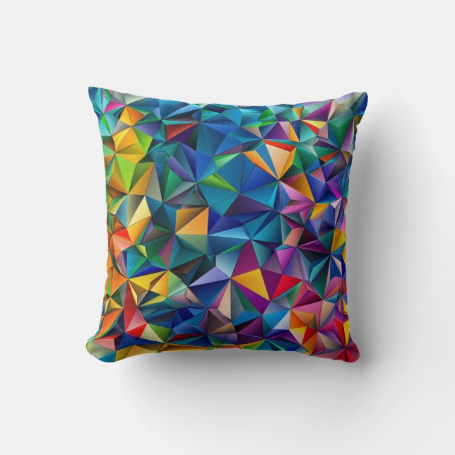 Coussin Formes triangulaires multicolores (Recto)