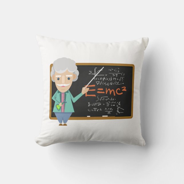 Coussin Formule EMC2 du professeur de sciences (Recto)