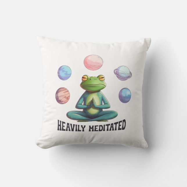 Coussin Fortement Méditée Grenouille Yoga Jouer Zen (Recto)