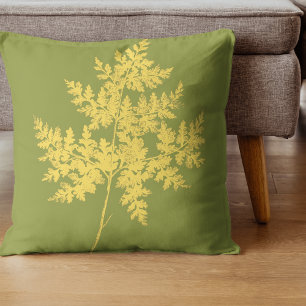 Coussin Fougère dorée botanique moderne