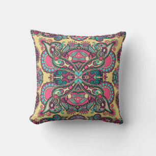 Coussin Foulard floral à motifs Paisley : Ornement traditi