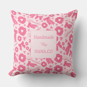 Coussin Foulard rose pour filles, motif de chouchous, acce